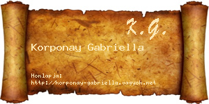 Korponay Gabriella névjegykártya